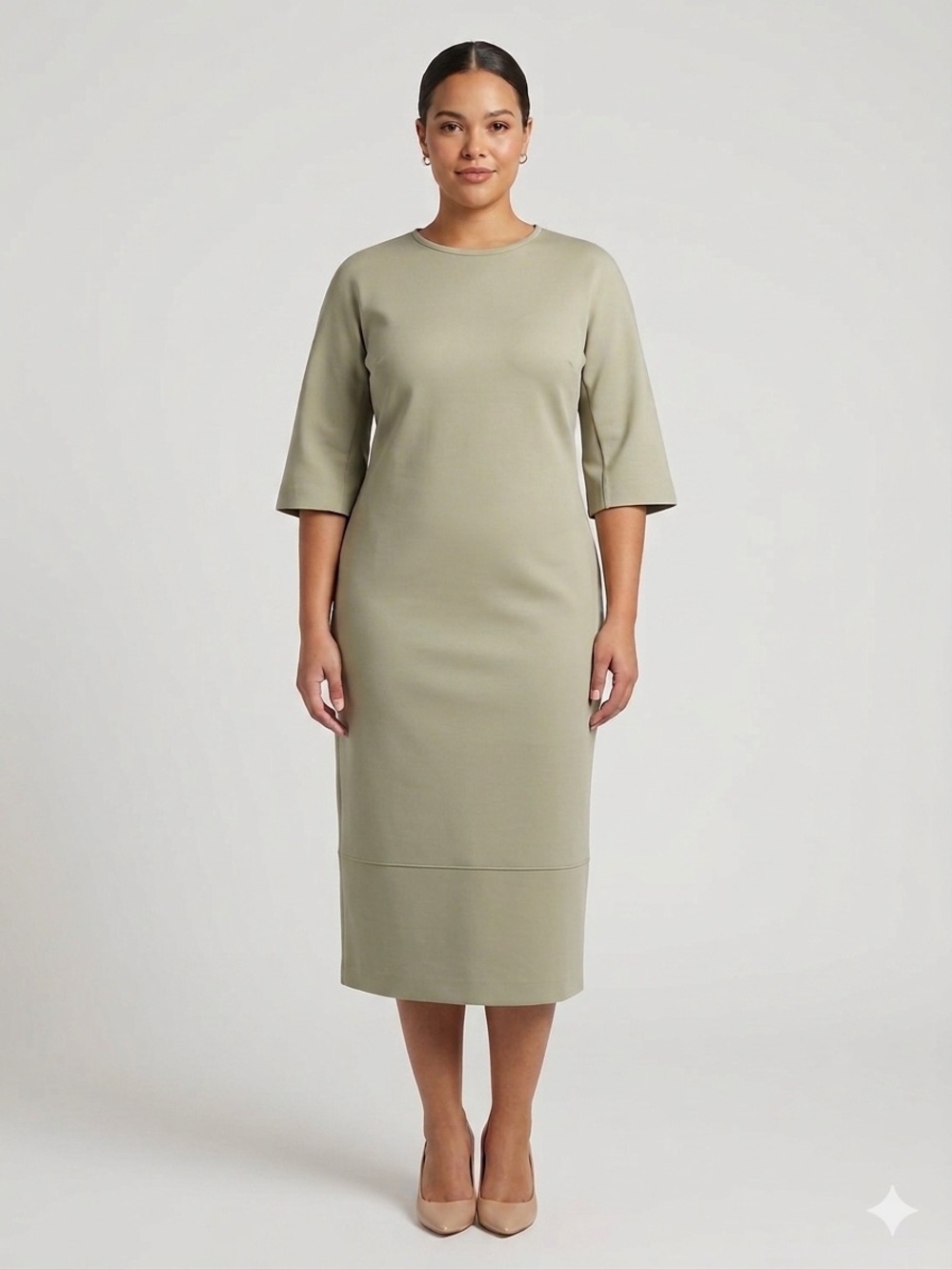 MM by MaxMara Sage Midi Shift Dress